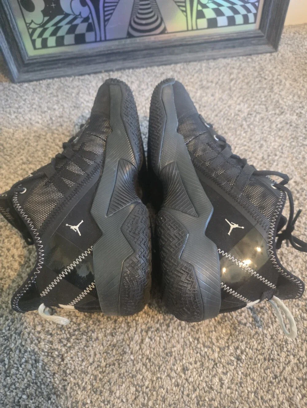 Nike Air Jordan One Take II sneakers in black with metallic silver accents 10